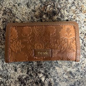 The Sak Brown Leather Wallet with Embossed Detailing